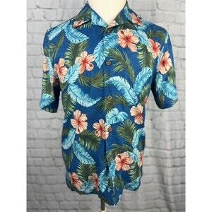 Tommy Bahama Men’s Small Hawaiian Style Shirt Floral 70% Sulk 30% Coolmax